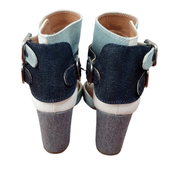 Laurence Dacade Rush Denim Peep Toe Ankle Booties Size EU 37/USA 6.5 - Picture 5 of 13